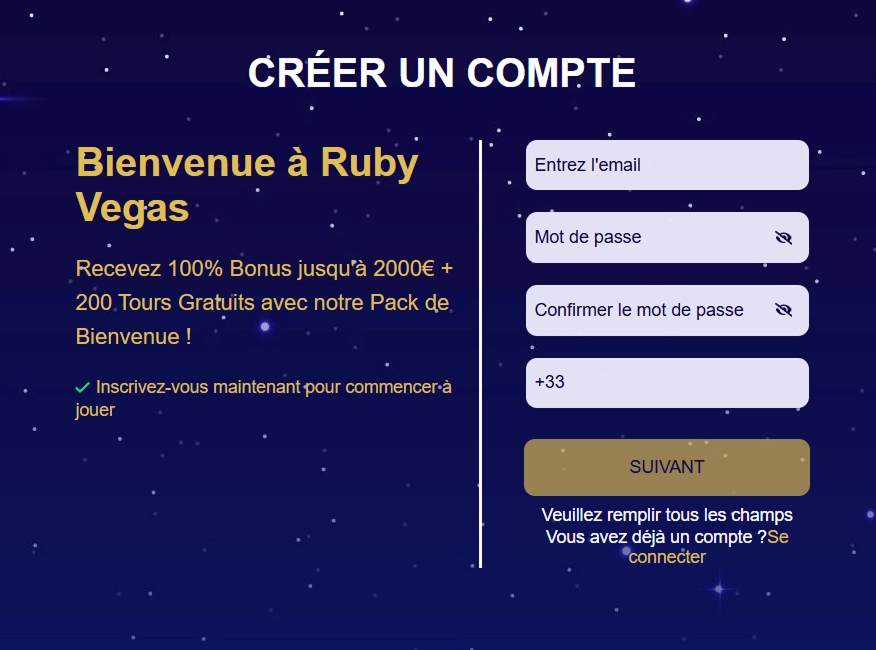 ruby vegas casino connexion